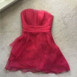 David’s Bridal Strapless pink Chiffon Dress - Size 6